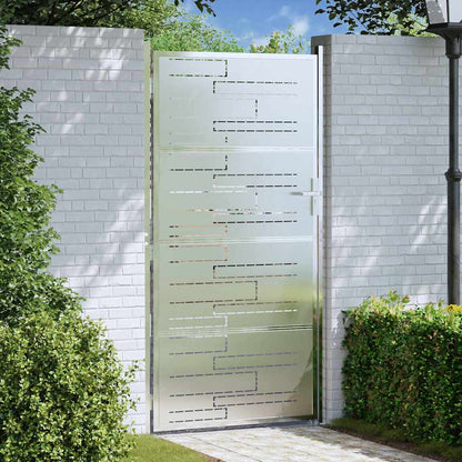 Garden Gate with Lock Silver 85 x 174 cm Stainless Steel