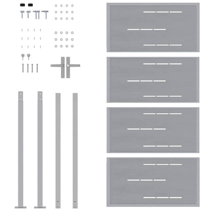 Garden Gate 85 x 174 cm Stainless Steel Silver Lockable
