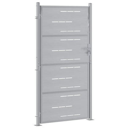 Garden Gate 85 x 174 cm Stainless Steel Silver Lockable