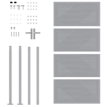 Garden Gate 85 x 174 cm Stainless Steel Silver Lockable