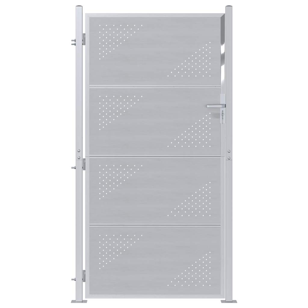 Garden Gate 85 x 174 cm Stainless Steel Silver Lockable