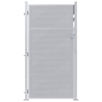 Garden Gate 85 x 174 cm Stainless Steel Silver Lockable