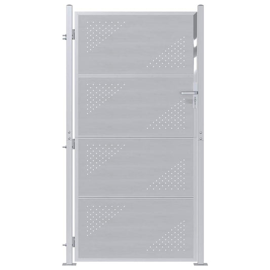 Garden Gate 85 x 174 cm Stainless Steel Silver Lockable