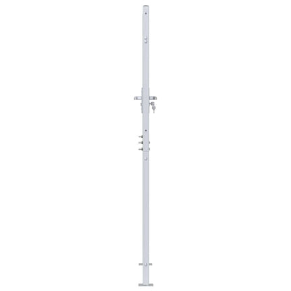 Garden Gate 85 x 174 cm Stainless Steel Silver Lockable