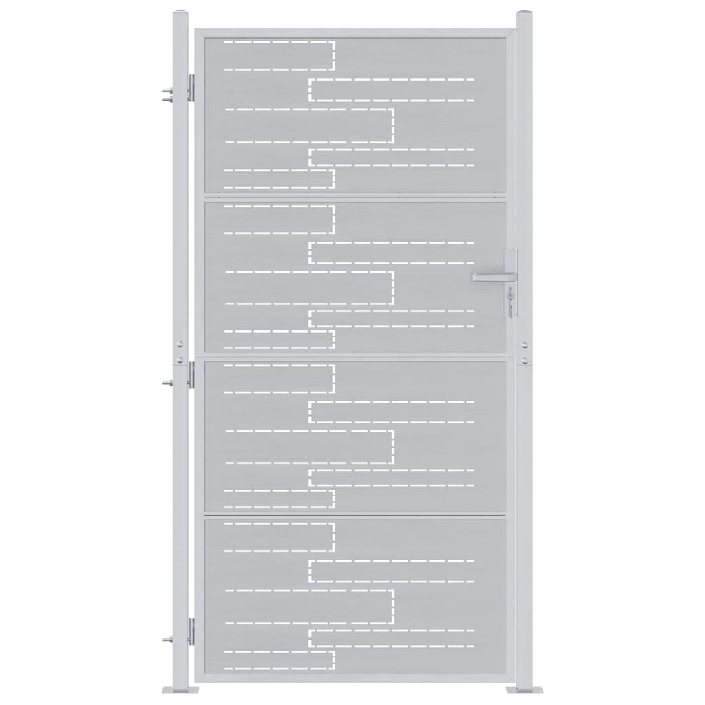 Garden Gate 85 x 196 cm Stainless Steel Silver Lockable