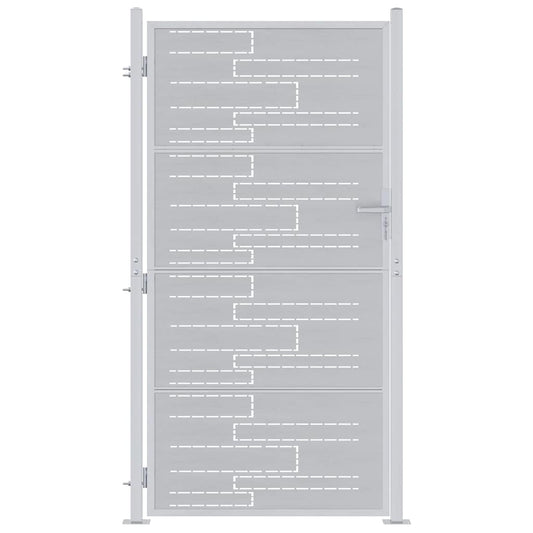 Garden Gate 85 x 196 cm Stainless Steel Silver Lockable