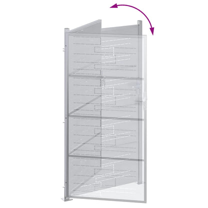 Garden Gate 85 x 196 cm Stainless Steel Silver Lockable