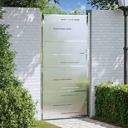 Garden Gate with Lock Silver 85 x 196 cm Stainless Steel