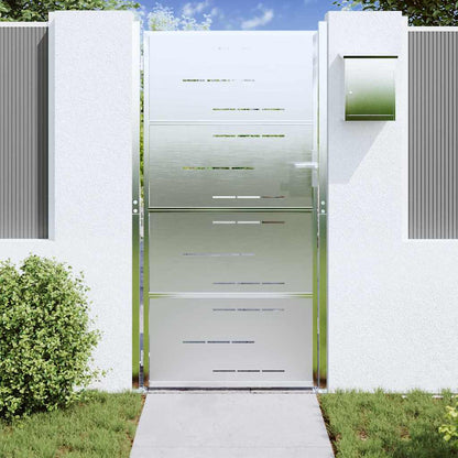 Garden Gate with Lock Silver 85 x 196 cm Stainless Steel