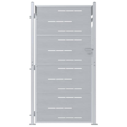 Garden Gate with Lock Silver 85 x 196 cm Stainless Steel