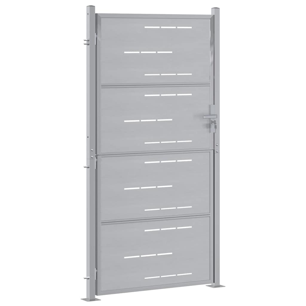 Garden Gate with Lock Silver 85 x 196 cm Stainless Steel