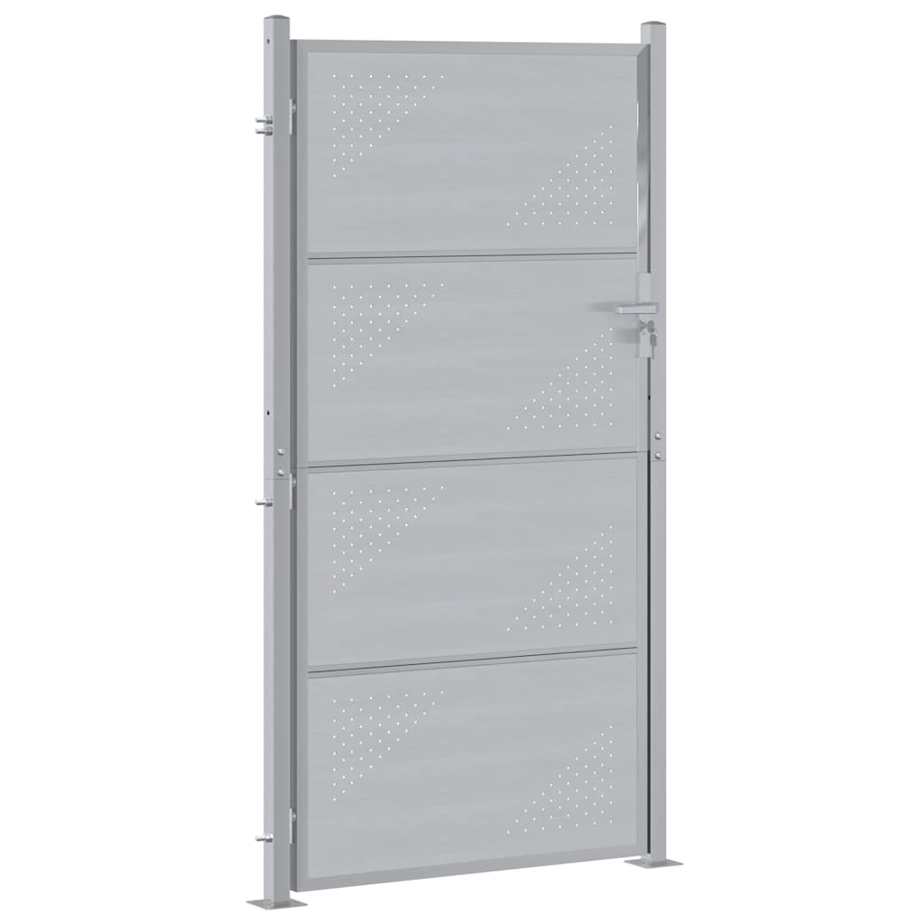 Garden Gate with Lock Silver 96 x 200 cm Stainless Steel