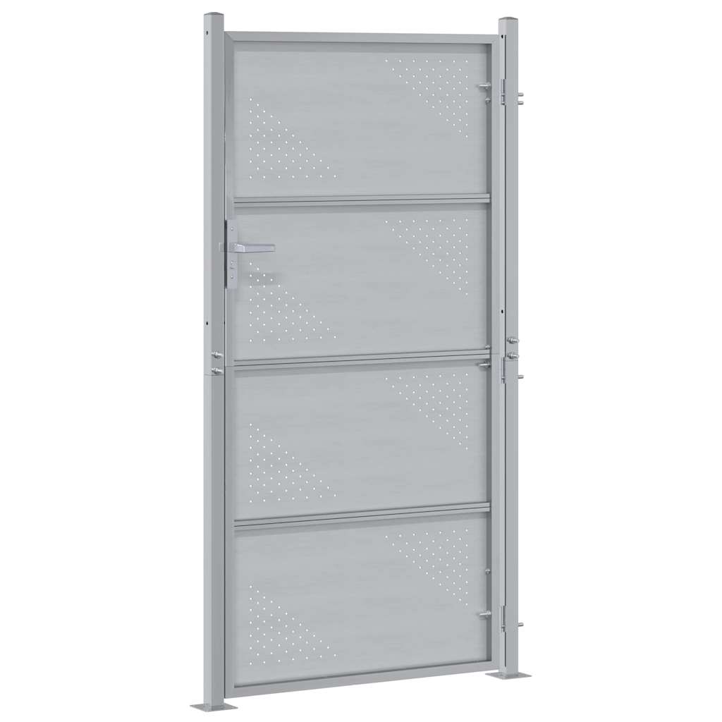Garden Gate with Lock Silver 96 x 200 cm Stainless Steel