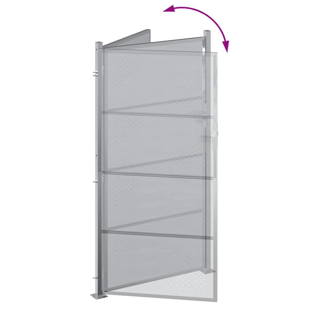 Garden Gate with Lock Silver 96 x 200 cm Stainless Steel