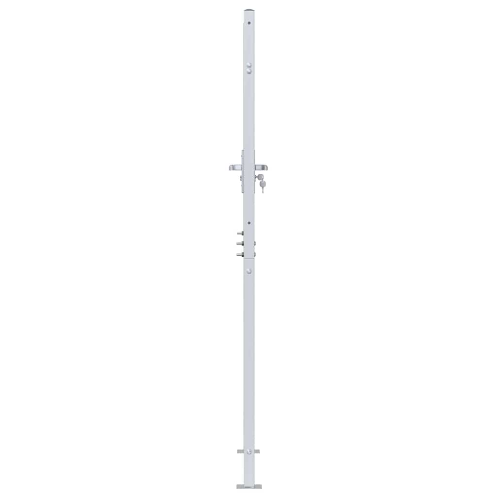 Garden Gate with Lock Silver 96 x 200 cm Stainless Steel