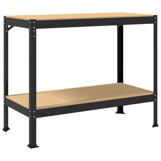 Workbench Black 115 x 55 x 91 cm Engineered Wood and Metal