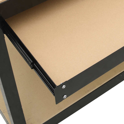Workbench Black 81 x 41 x 145 cm Engineered Wood and Metal