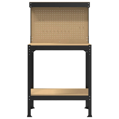 Workbench Black 81 x 41 x 145 cm Engineered Wood and Metal