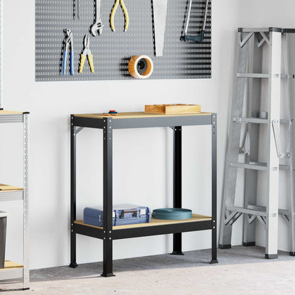 Workbench Black 81 x 41 x 91 cm Engineered Wood and Metal