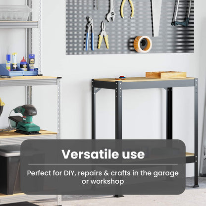 Workbench Black 81 x 41 x 91 cm Engineered Wood and Metal