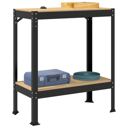 Workbench Black 81 x 41 x 91 cm Engineered Wood and Metal