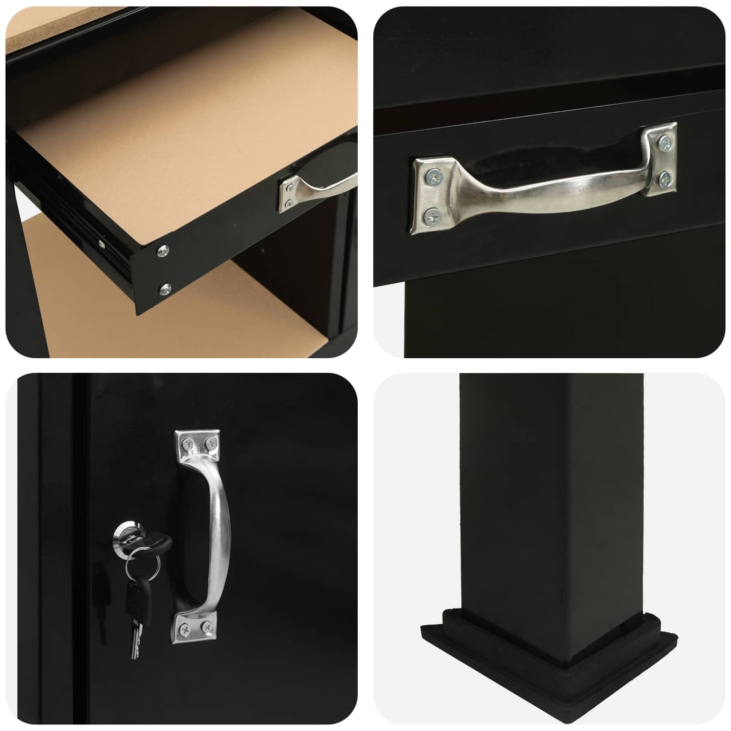 Workbench Black 90 x 49 x 91 cm Engineered Wood and Metal