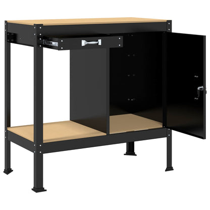 Workbench Black 90 x 49 x 91 cm Engineered Wood and Metal