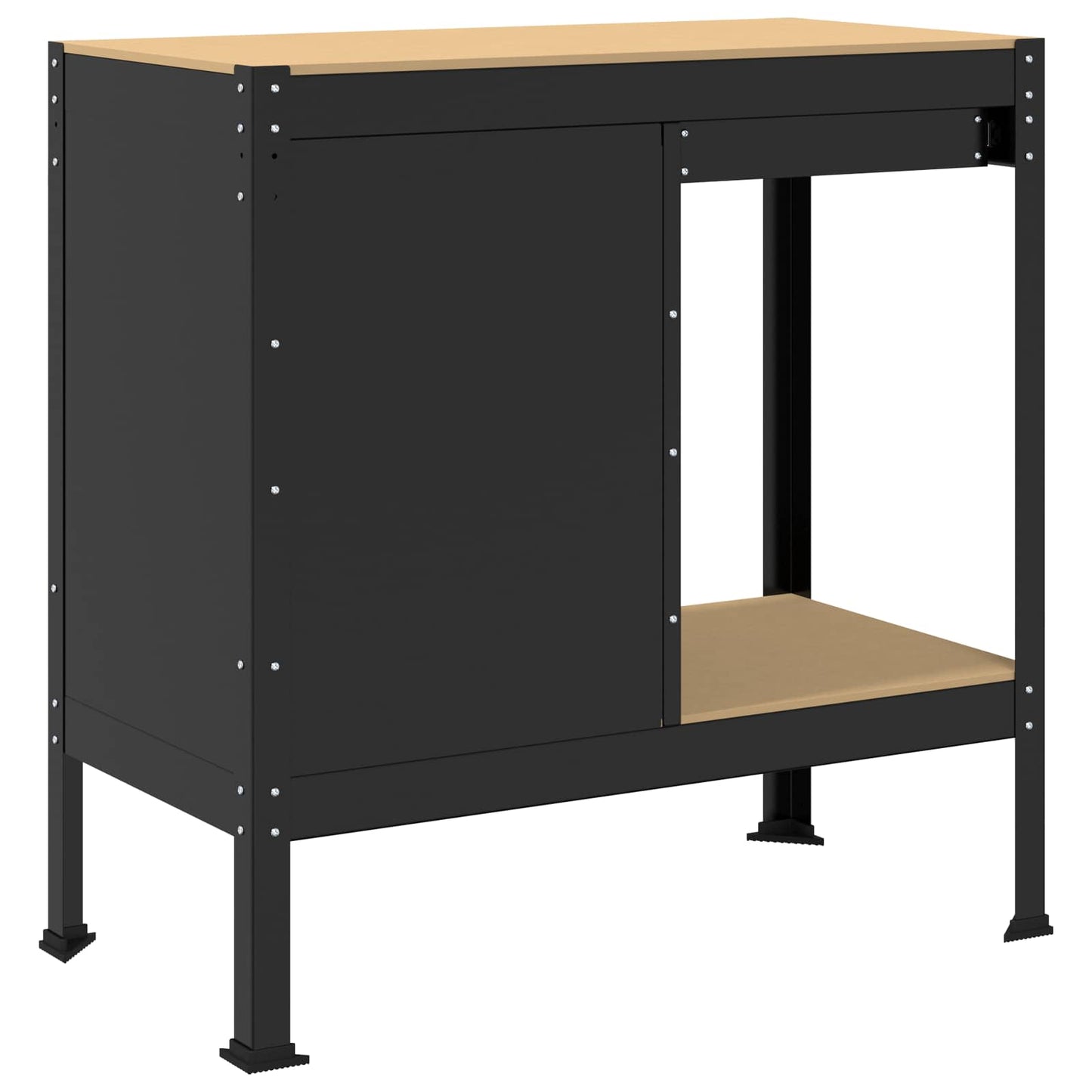 Workbench Black 90 x 49 x 91 cm Engineered Wood and Metal