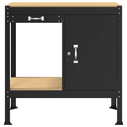 Workbench Black 90 x 49 x 91 cm Engineered Wood and Metal