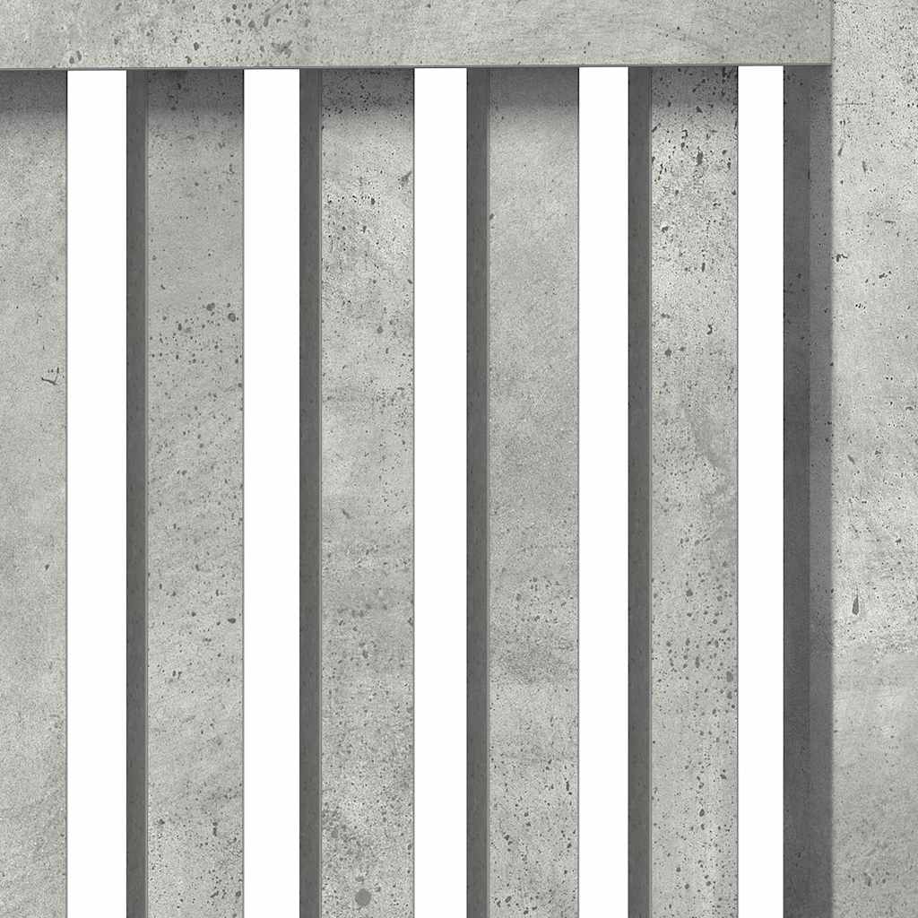 Radiator Cover Concrete Grey 172 x 19 x 81.5 cm Engineered Wood