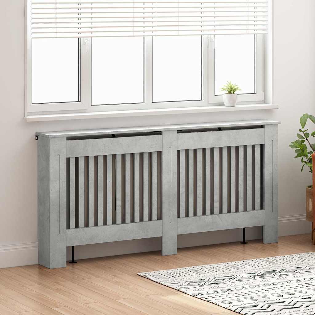 Radiator Cover Concrete Grey 172 x 19 x 81.5 cm Engineered Wood