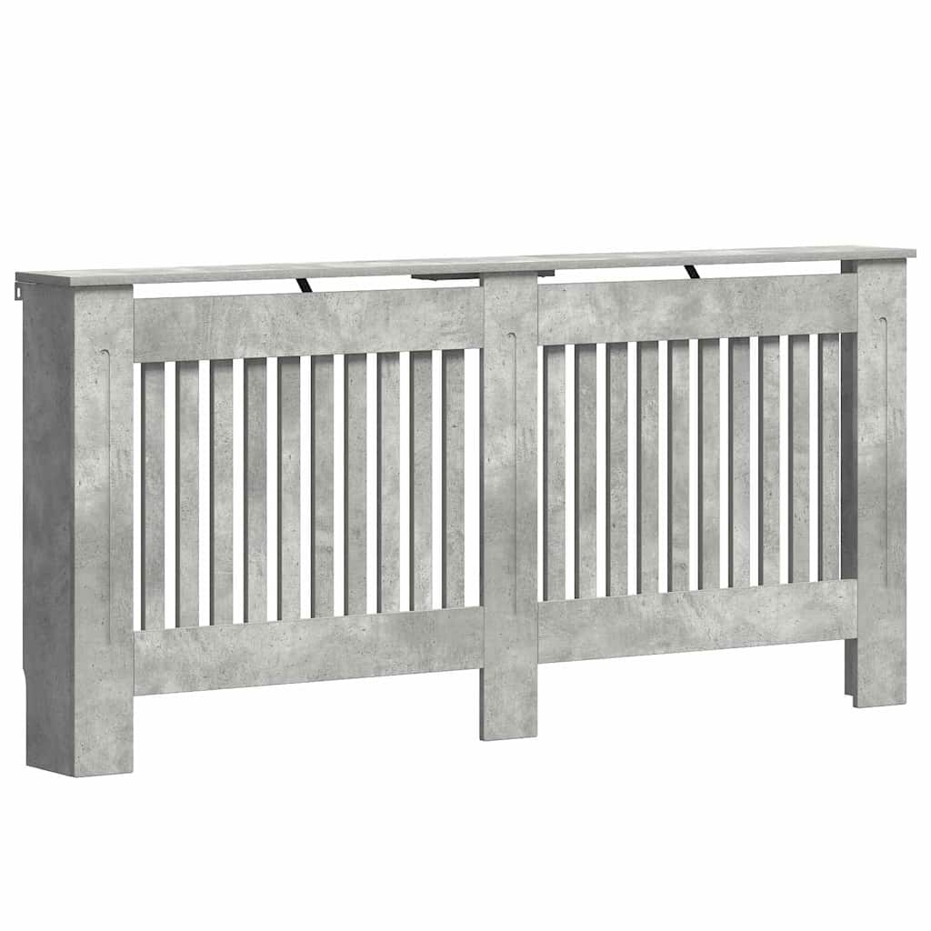Radiator Cover Concrete Grey 172 x 19 x 81.5 cm Engineered Wood