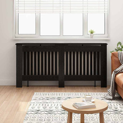 Radiator Cover Black Oak 172 x 19 x 81.5 cm Engineered Wood