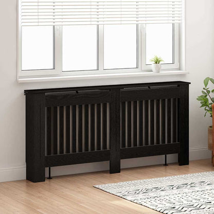 Radiator Cover Black Oak 172 x 19 x 81.5 cm Engineered Wood
