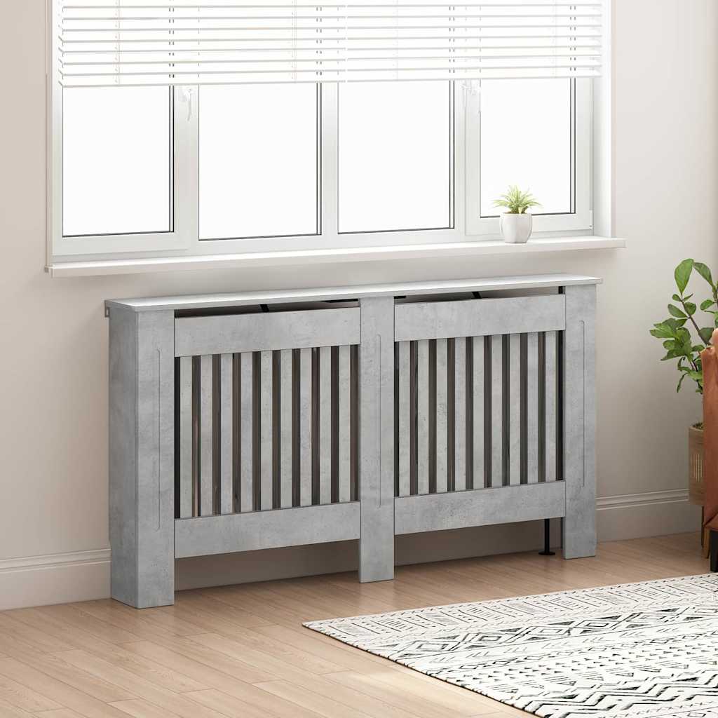 Radiator Cover Concrete Grey 152 x 19 x 81.5 cm Engineered Wood