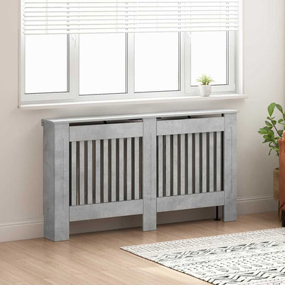 Radiator Cover Concrete Grey 152 x 19 x 81.5 cm Engineered Wood