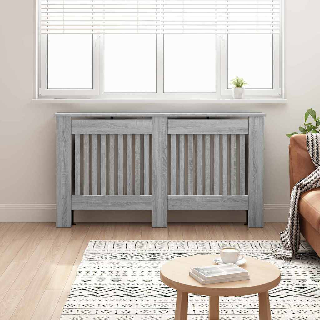 Radiator Cover Grey Sonoma 152 x 19 x 81.5 cm Engineered Wood