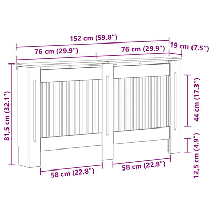 Radiator Cover Artisan Oak 152 x 19 x 81.5 cm Engineered Wood