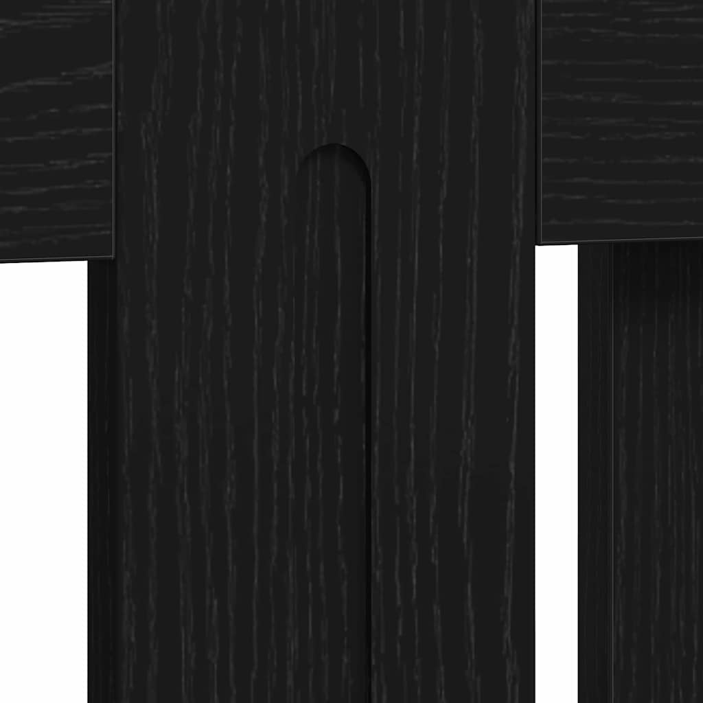 Radiator Cover Black Oak 152 x 19 x 81.5 cm Engineered Wood