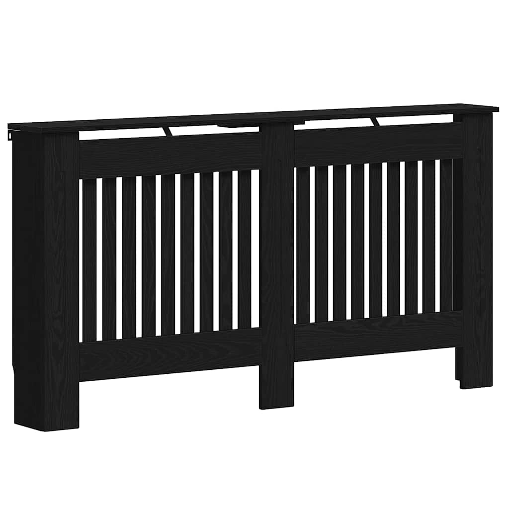 Radiator Cover Black Oak 152 x 19 x 81.5 cm Engineered Wood