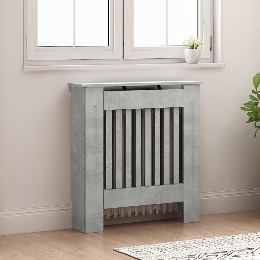 Radiator Cover Concrete Grey 78 x 19 x 81.5 cm Engineered Wood