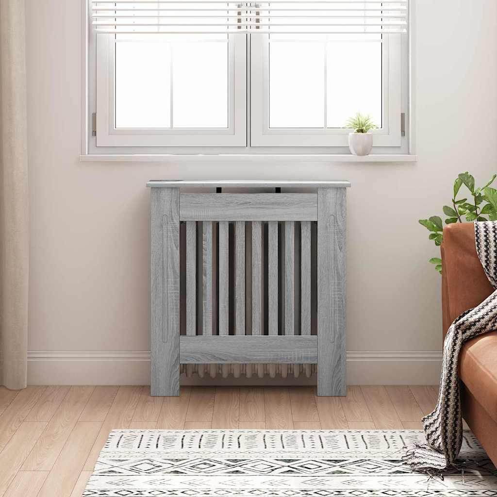 Radiator Cover Grey Sonoma 78 x 19 x 81.5 cm Engineered Wood