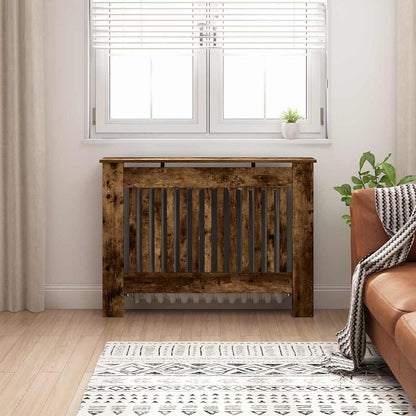 Radiator Cover Smoked Oak 112 x 19 x 81.5 cm Engineered Wood