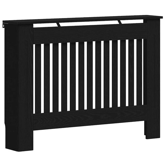 Radiator Cover Black Oak 112 x 19 x 81.5 cm Engineered Wood