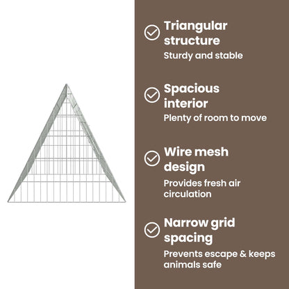 Rabbit Cage Silver 215 x 55 x 55 cm Galvanised Steel