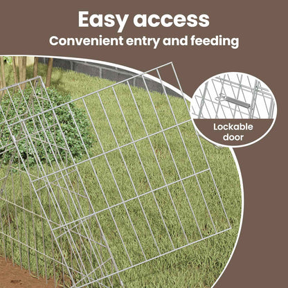 Rabbit Cage Silver 215 x 55 x 55 cm Galvanised Steel