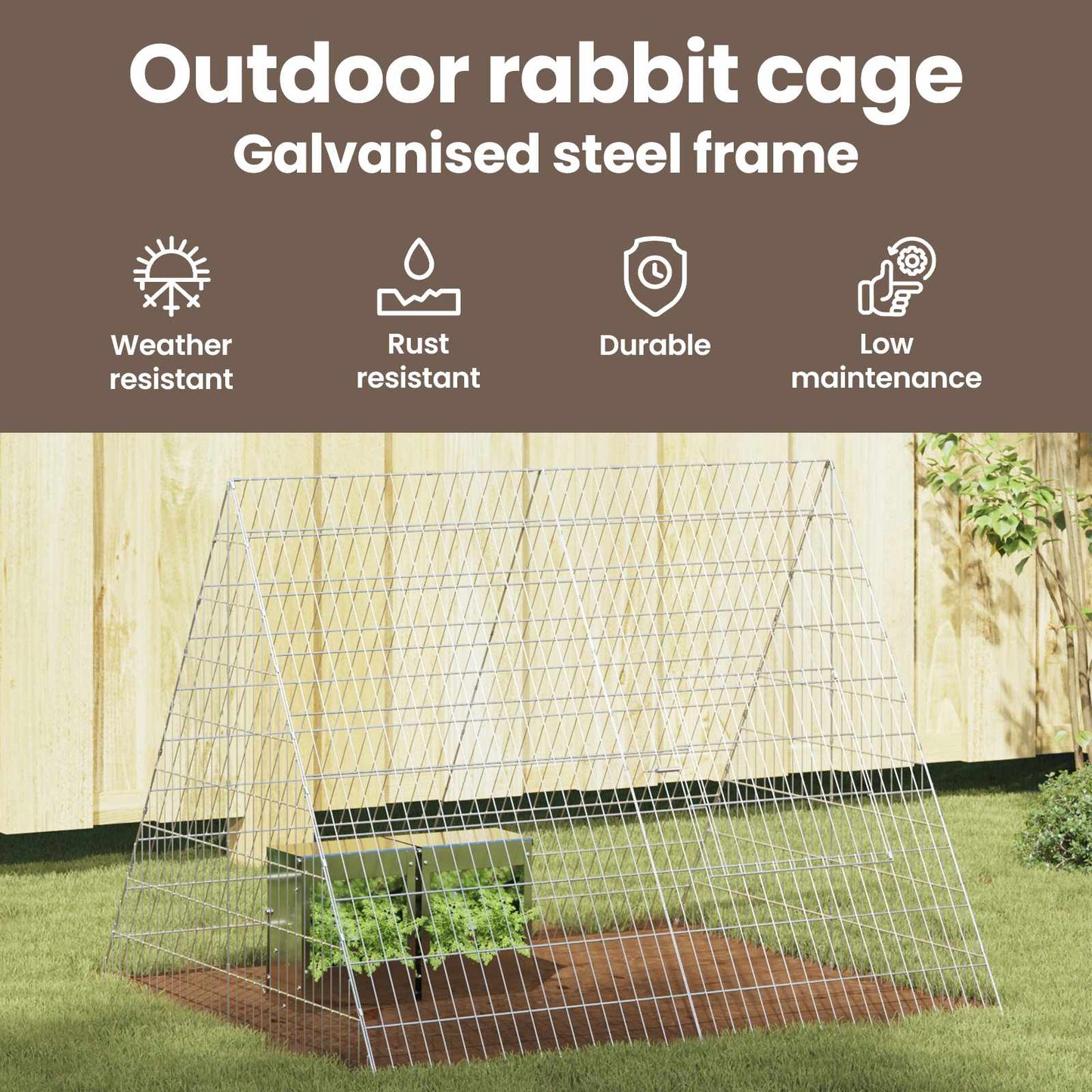 Rabbit Cage Silver 110 x 100 x 85 cm Galvanised Steel