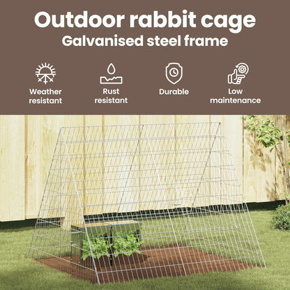 Rabbit Cage Silver 110 x 100 x 85 cm Galvanised Steel