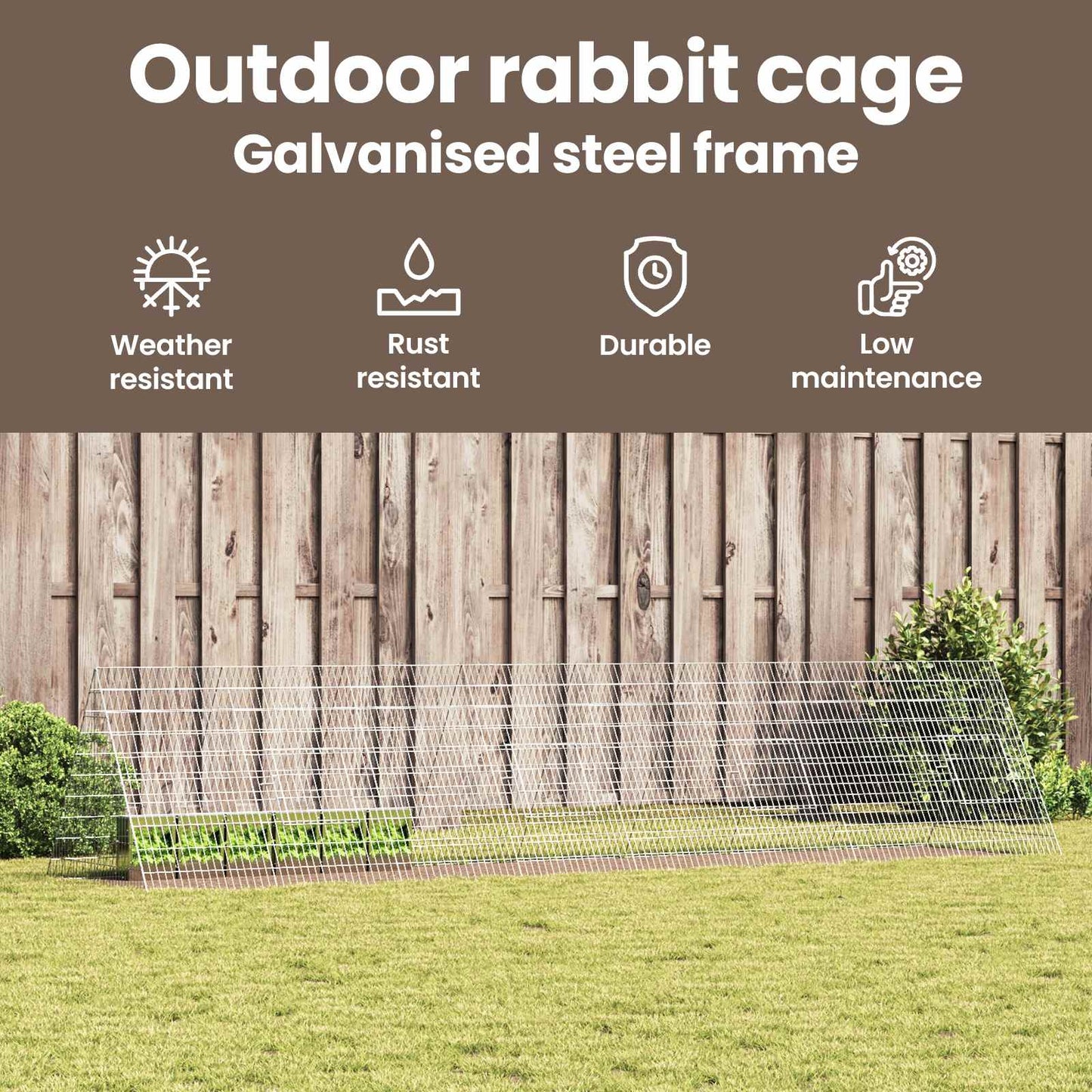 Rabbit Cage Silver 430 x 100 x 85 cm Galvanised Steel
