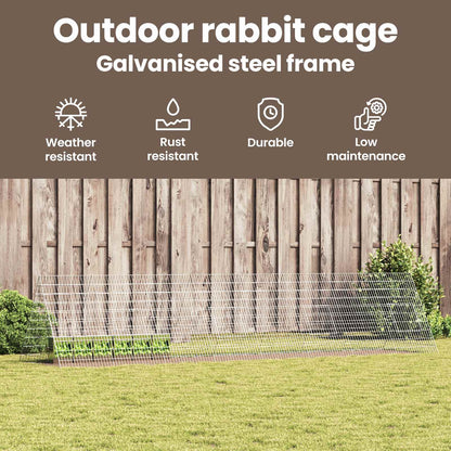 Rabbit Cage Silver 430 x 100 x 85 cm Galvanised Steel